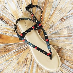 NWT ShoeDazzle Studded Faux Leather Flats